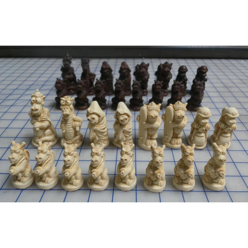 Fun Dragon Chess Pieces Set – 32 Pieces – Resin – Complete